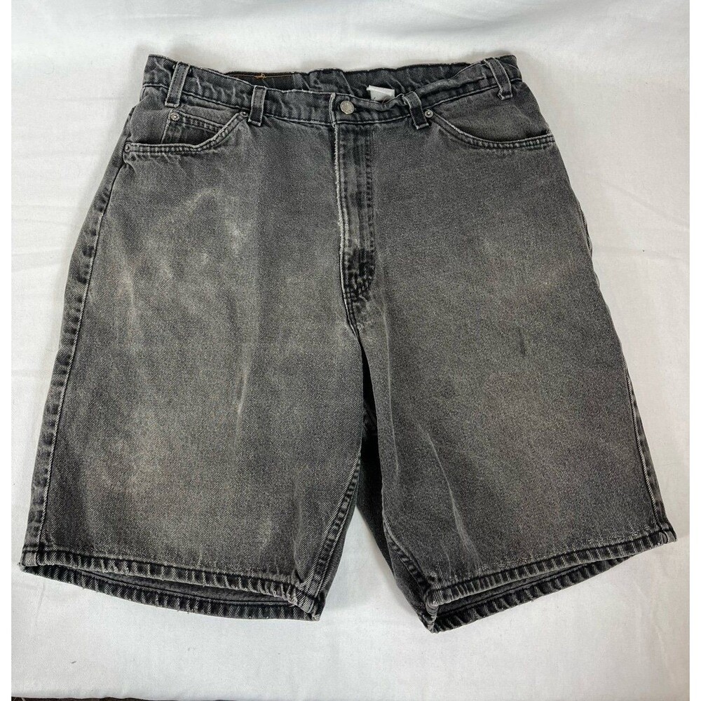 Vintage Men’s Levis 560 Orange Tab Black Denim Shorts Size 36 Loose 90s